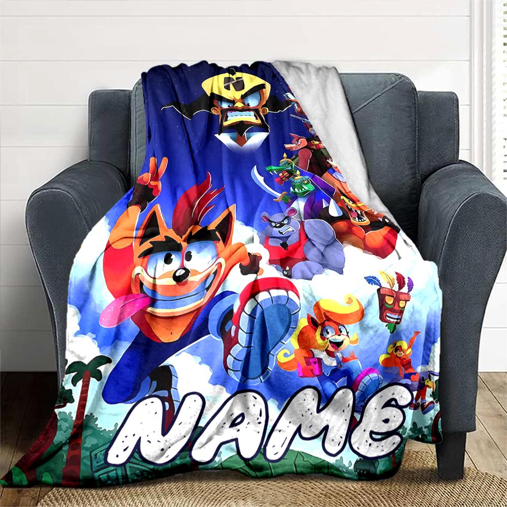 Customiz Name Personality Crash Bandicoot 4 It's About Time Blanket Soft &Warm Sofa Office Bed Travel Lunch Break Blanket, Gift Suitable All Seasons
