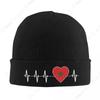 Custom Heartbeat Morocco Flag Skullies Beanies Caps Men Women Unisex Winter Warm Knit Hat Adult Moroccan Heart Bonnet Hats