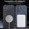 Luxury Leather For Magsafe Magnetic Wireless Charging Phone Case For Samsung Galaxy S26 S25 S24 S23 S22 Ultra Plus Back Cover