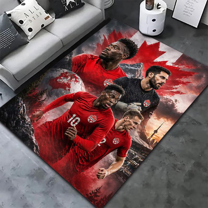 Canada Men's National Soccer Team Carpet Rug for Living Room Bedroom Home Sofa Decoration,Kids play Non-slip Floor Mat