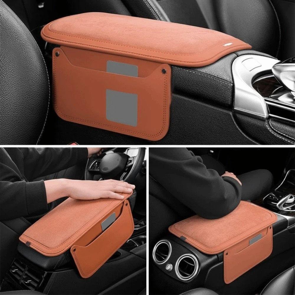 Side Extension Pockets Car Armrest Storage Box PU Leather Car Elbow Support Pad  SUVs
