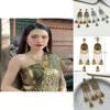 Vintage Geometric Drop Earrings With Rhinestone Accents For Fashionable Women