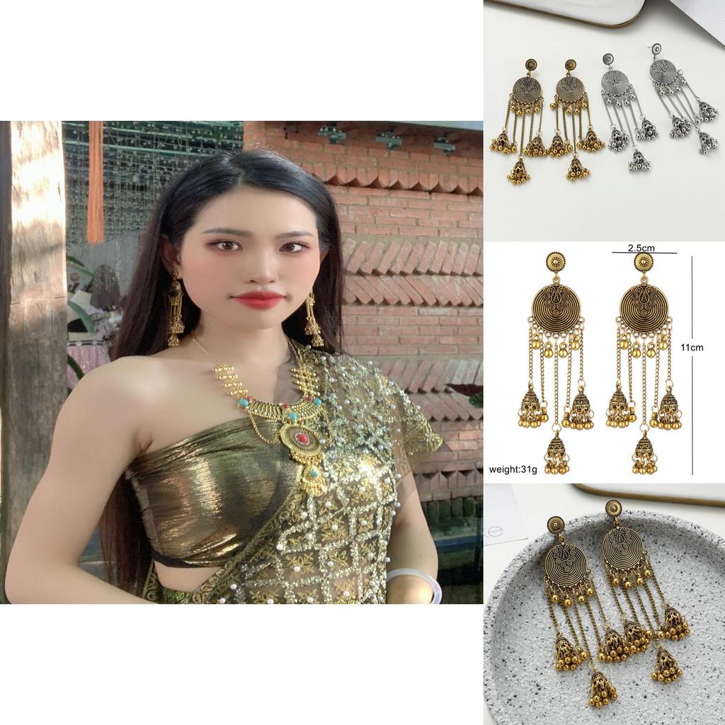 Vintage Geometric Drop Earrings With Rhinestone Accents For Fashionable Women