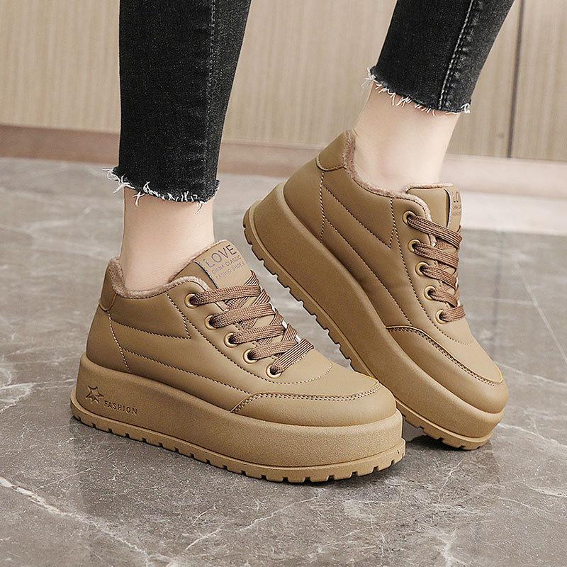 KT2812 new women's autumn and winter outer wear solid color snow cotton shoes sports and leisure velvet cotton thick sole warm