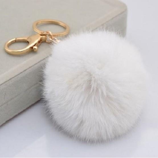 Charmantes Weiches Niedliches Kaninchenfell Pompom Schlüsselanhänger Für Handys Und Handtaschen