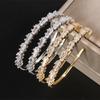 Hot Micro-inlaid with Diamond-plated Single Ring Earrings, Not Easy To Fade, Zircon Simple Light Luxury Large Earrings