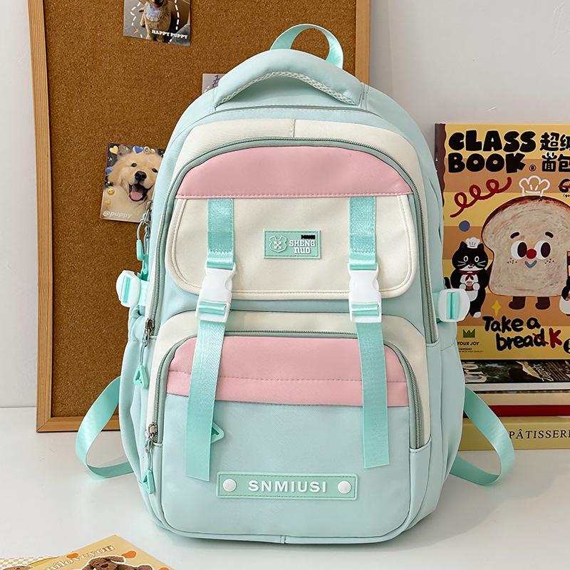 Children's Schoolbags Elementary School Girls Junior High School Students High School Students Splicing High Value Backpacks