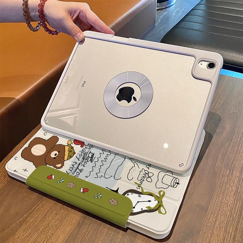 Magnetic Detachable Acrylic Case IPad Pro 11 Inch With Stand Full Cover Cartoon Design Sleep/Wake Support
