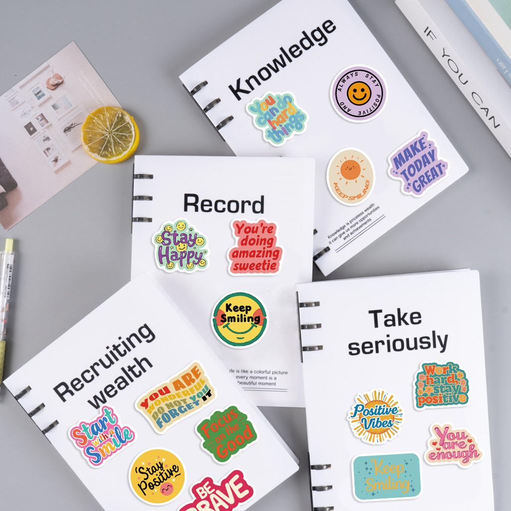 50PCS Positive Affirmation Stickers Harajuku Skateboard Graffiti Decals Luggage Suitcase Bike Gift Phone Bike Colorful Sticker