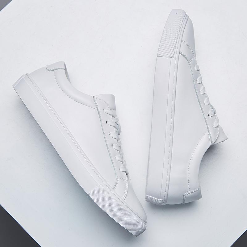 Mode Klassisch Schwarz Echtes Leder Herrenschuhe Luxus Schnürschuhe Freizeit Leichtgewicht Outdoor Flats Bequeme Herren Walking Sneaker