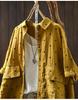 2025 Women's Cotton Linen Polka Dot Shirt - Short Sleeve, Loose Fit, Plus Size, Artistic Casual Summer Jacket