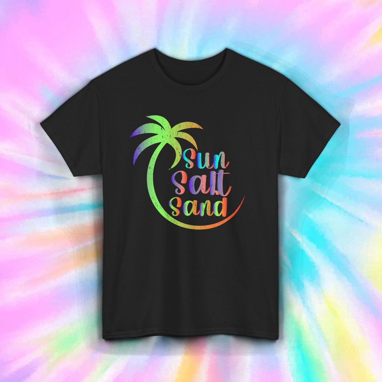 Sun Salt Sand Shirt Beach Palm Tree Graphic Vacation Summer Vibe Tee S-5XL XXL