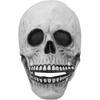 ZJchao Latex Full Head Skull Mask, Movable Jaw Talking Skeleton Mask, Professional Halloween Haunted House Cosplay Masks, Adjustable Horror Costume