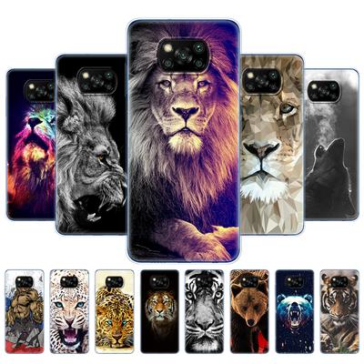 Funda para Xiaomi Poco X3 NFC para POCO X3 Pro, carcasa trasera para teléfono Poco X 3, PocoX3 Global POCOPHONE, silicona, lobo, tigre, león, oso