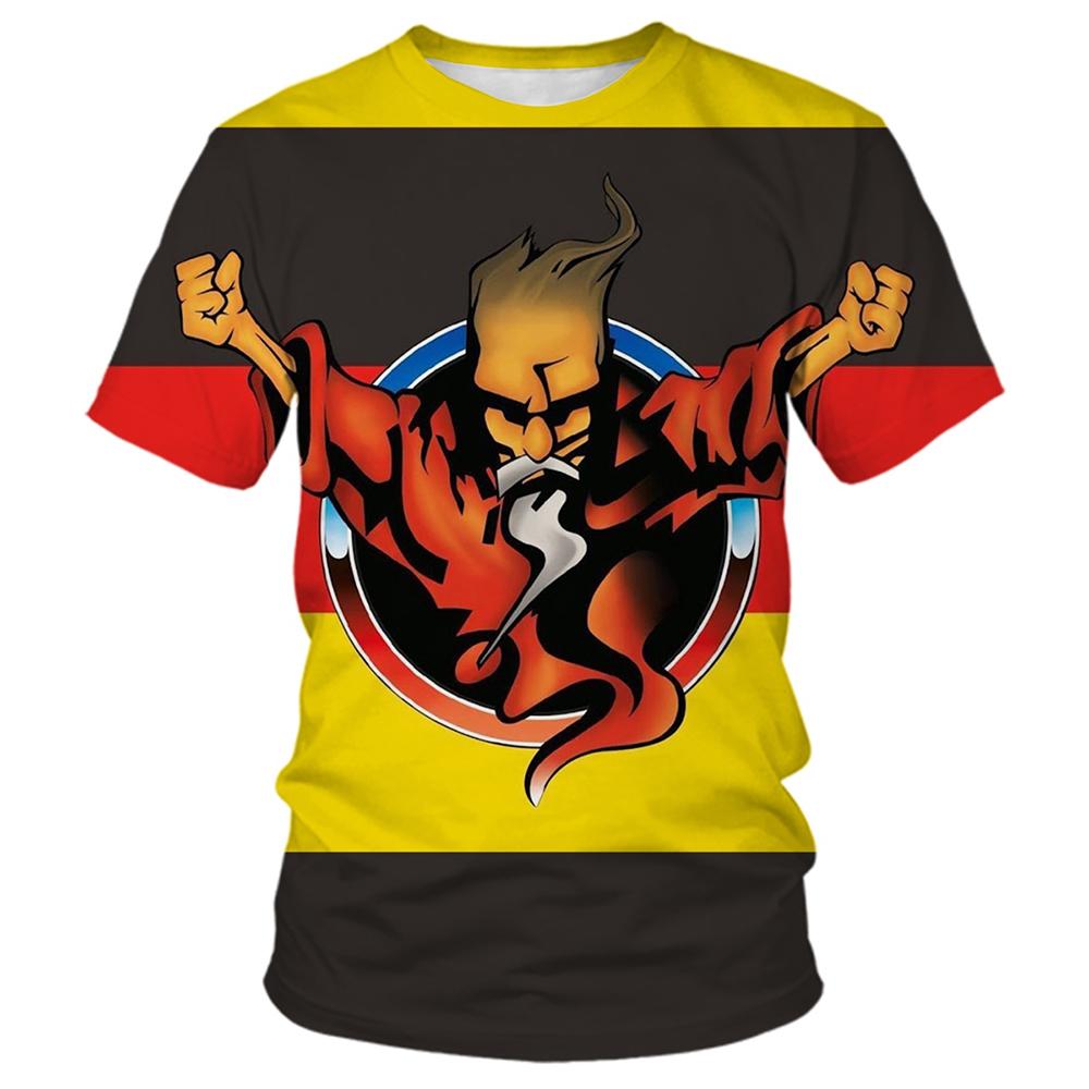 Summer fashion trend men's 3D printed printed personalized cool patterns casual comfortable short sleeved T-shirt