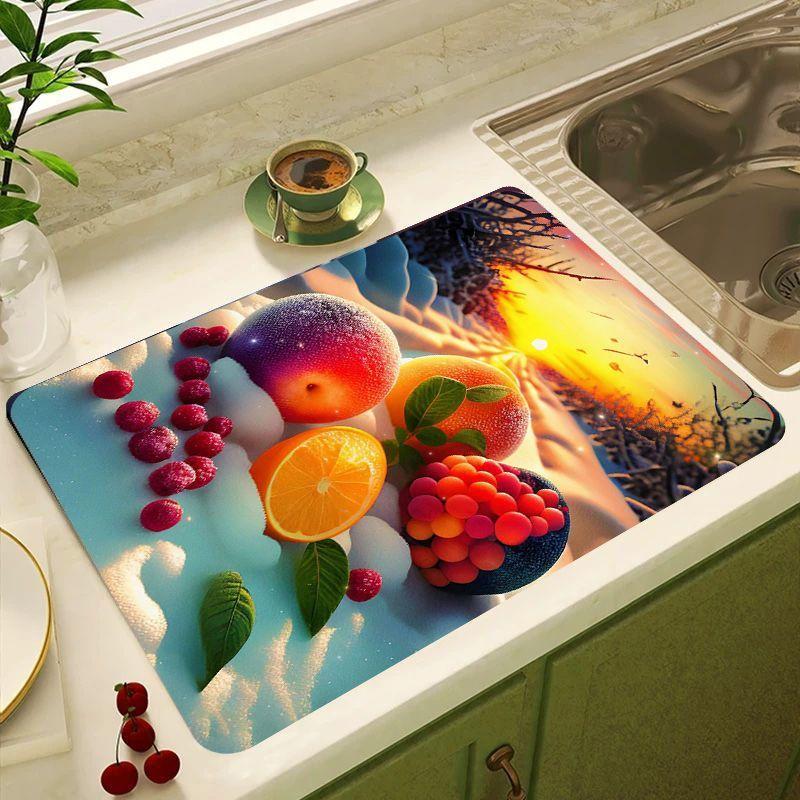 

Kitchen countertop heat-insulating and draining mat, diatomaceous earth absorbent mat, bar countertop tableware coaster, tea table mat 40x50cm