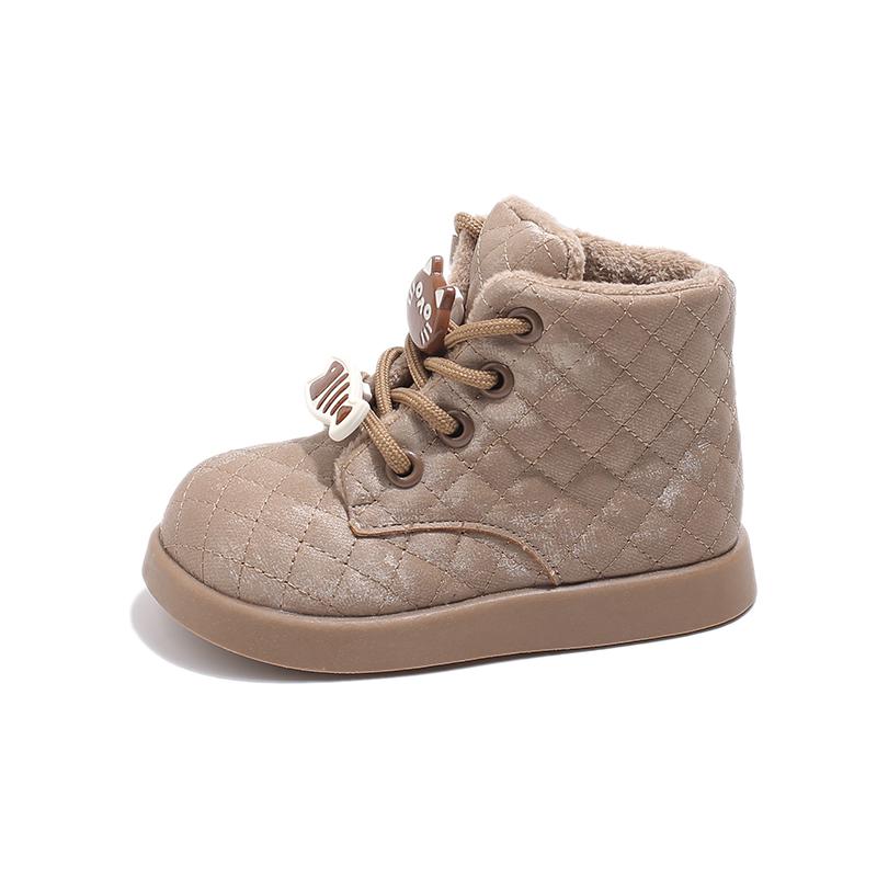 Cute Girl Winter Boots Thick Bottom Cartoon Cat Children Fashion Ankle Boots Causal Warm Versatile Kids Cotton Boots Round-toe
