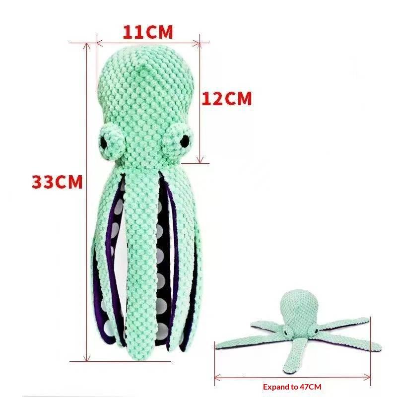 Durable Octopus Dog Chew Toy For Aggressive Chewers Squeaky Interactive Anxiety Relief Pet Toy Suitable For All Dog Breeds