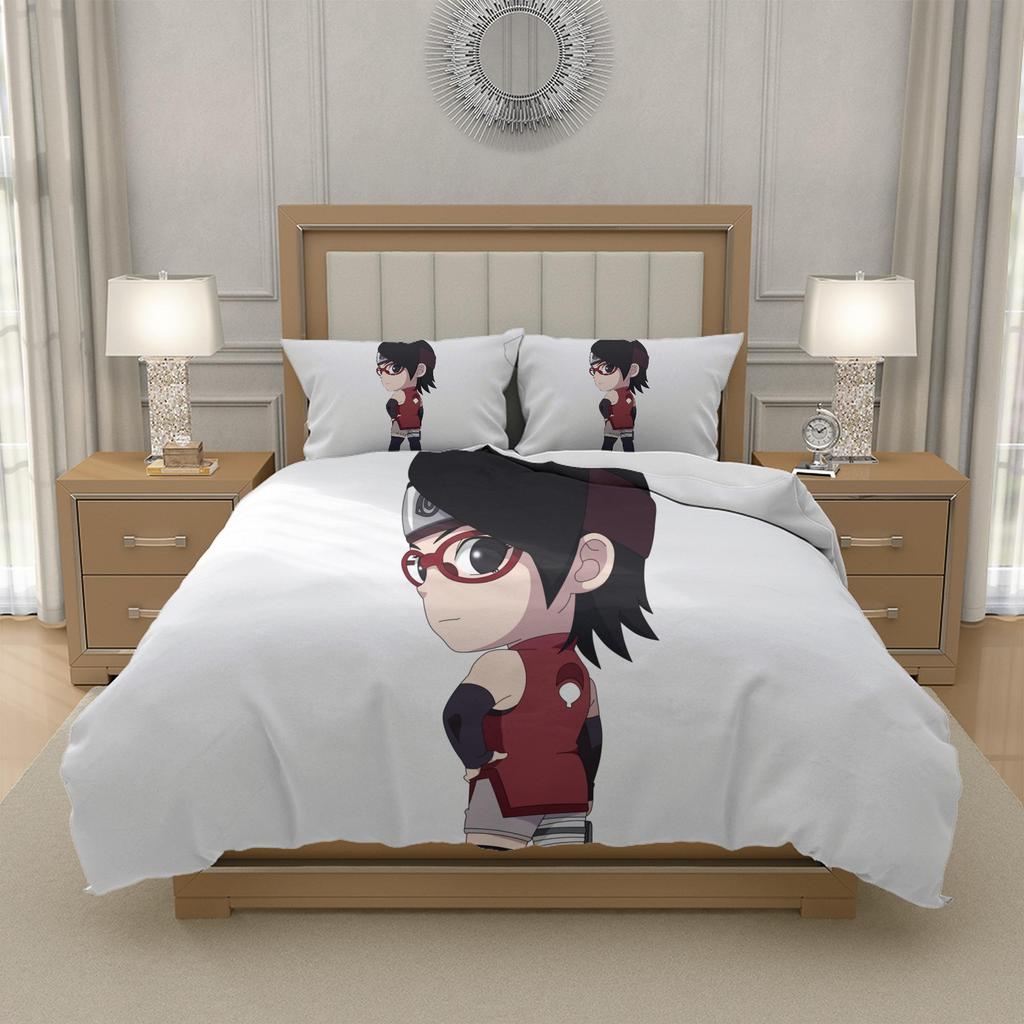 N-Naruto U-Uzumaki N-Naruto Anime 3 Piece Bedding Set Duvet Cover Soft Polyester Teen Bedroom Decor Twin Full Queen King, US EU UK AU DE Sizes