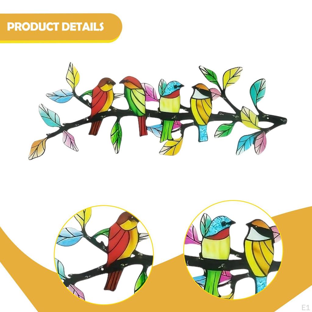 Branch Birds Metal Wall Art Decor Crafts Decorative Sculpture Ornament for Farmhouse