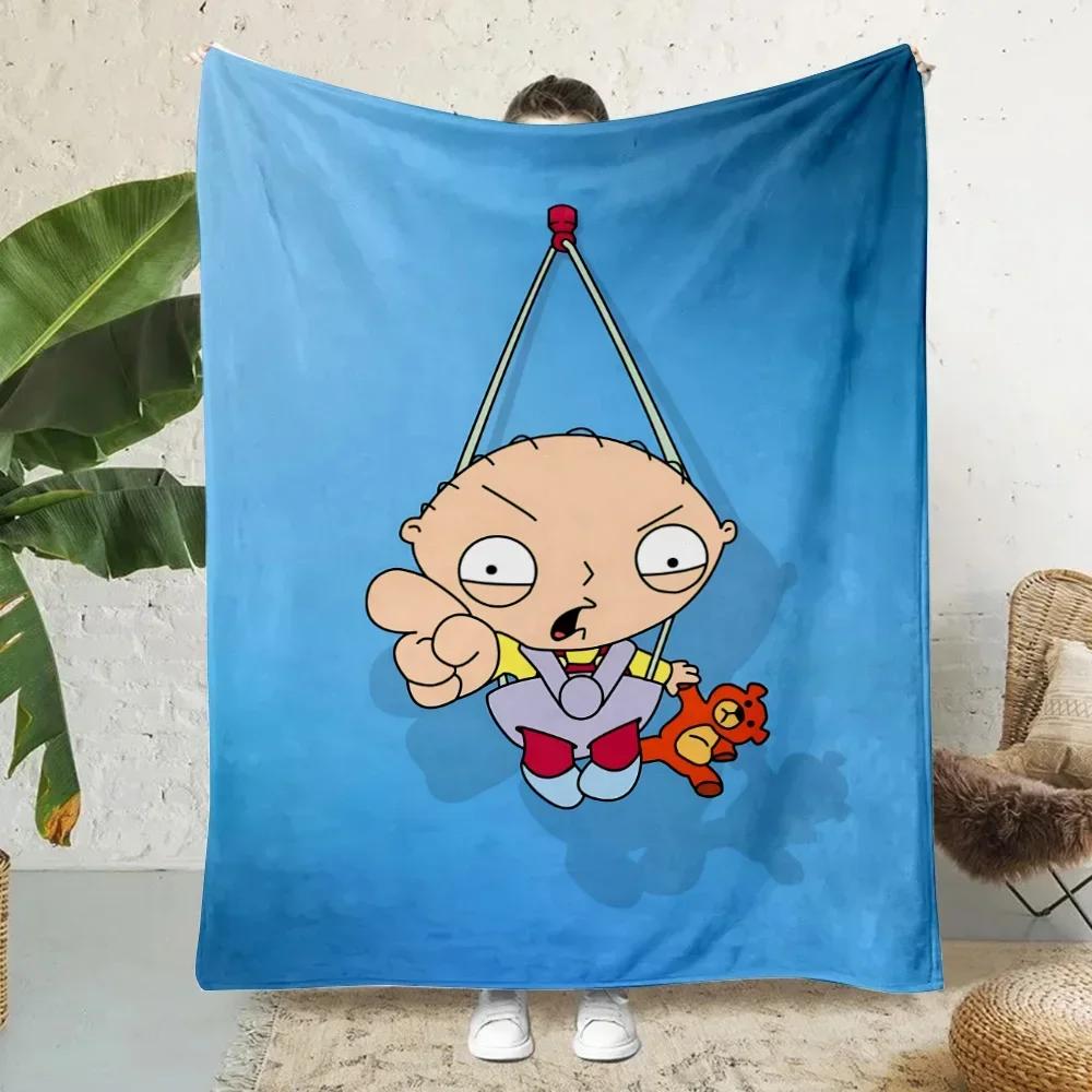 Kawaii Cartoon Familys Guys Printed Blanket Picnic Blankets Warm Blanket Soft And Comfortable Blanket Home Travel Birthday