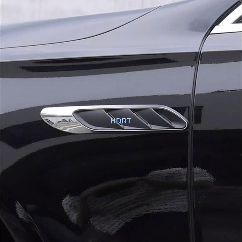 Car Style Body Leaf Trim Frame Side Fender Air Vent Cover Protector Decoration Accessories For Mercedes-Benz E Class W214 2024 +
