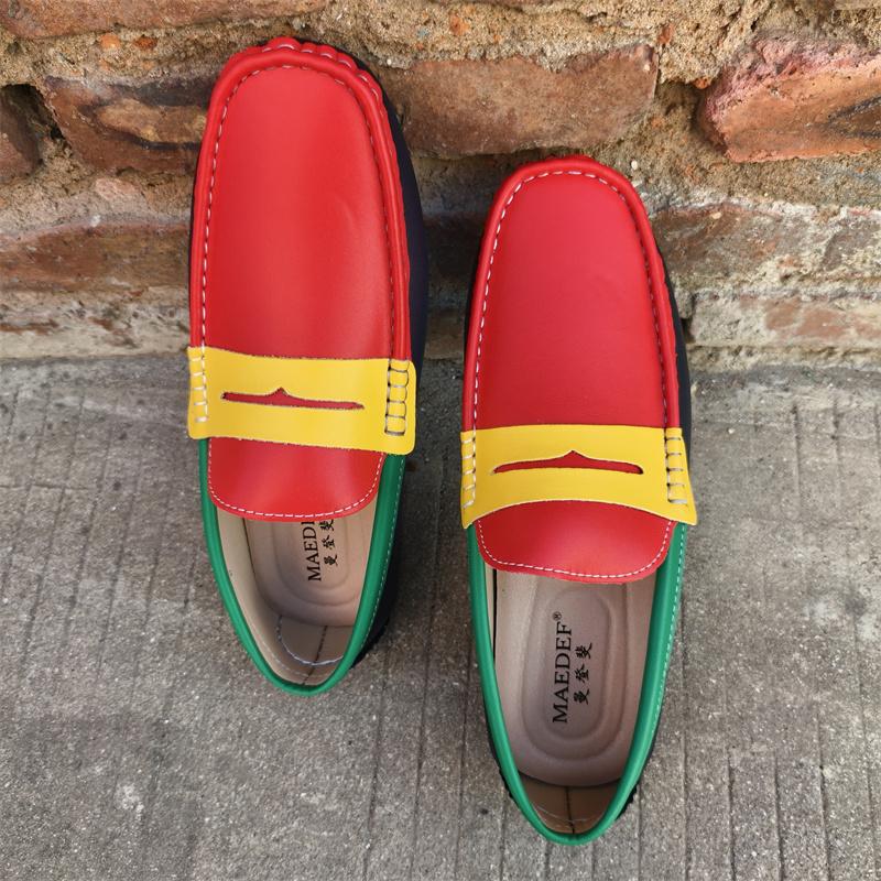 Pánské mokasíny Ručně vyráběné Boty z pravé kůže Ležérní řidičské ploché boty Nazouvací mokasíny Pánské Smíšené barvy Velikost 48 Pánské boty