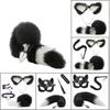 Anal Plug Tail Fox Set For Women Anal Sex Toys Butt Plug Tail Sexy Plush Ear With Nipple Clamps Bullet Vibrator For Couples Toys