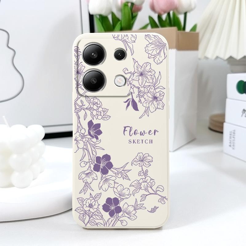 Line Morning Glory Phone Case For Xiaomi Redmi Note 14 13 12 12S 11 11S 10 10S 9 9S Pro Plus 4G 5G Liquid Silicone Cover