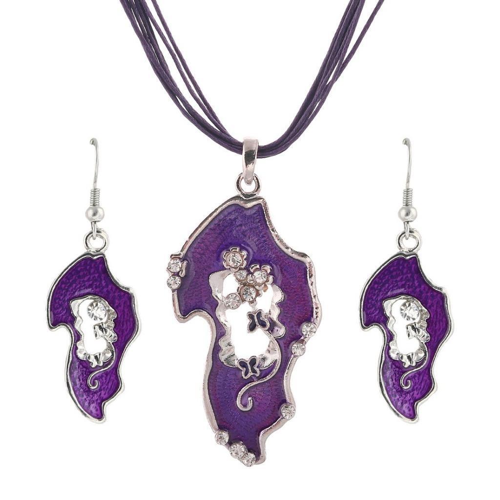 

Многослойные кожаные наборы ювелирных украшений с эмалью и геометрической картой для женщин