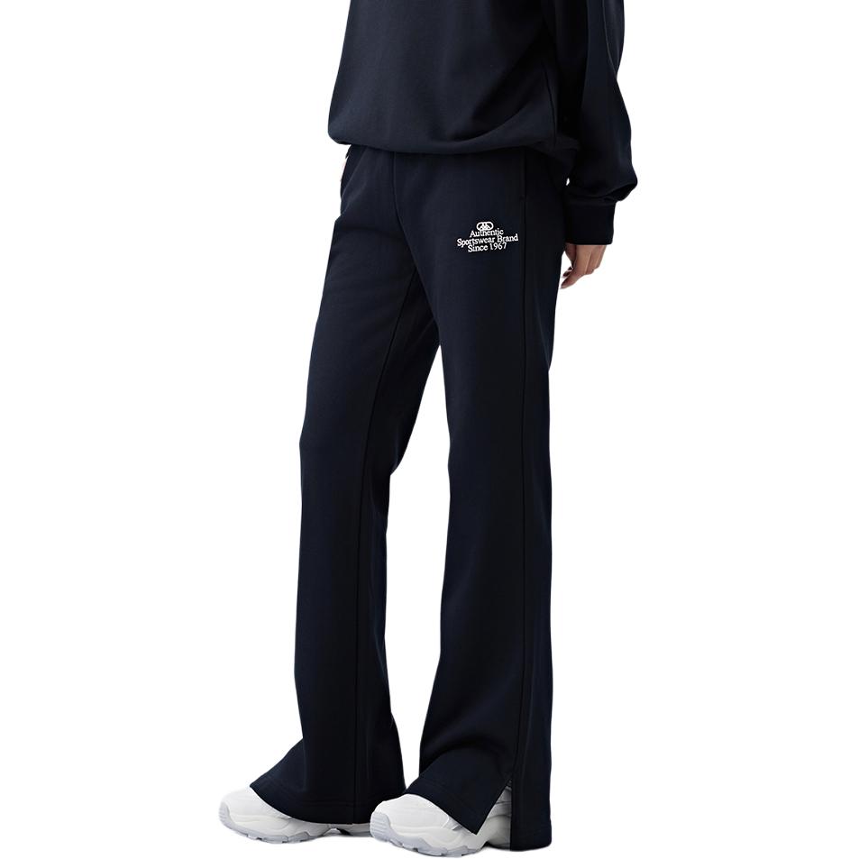 Kappa Solid Color Comfortable Simple Skin-Friendly Straight Leg Knitted Sports Pants Women Bottoms Black K0E62AK31D-990