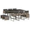 VidaXL Ensemble à Manger de Jardin avec Coussins 11 pcs, Table et Chaises à Dossier Rabattable, Meubles d'Extérieur Patio 3211328