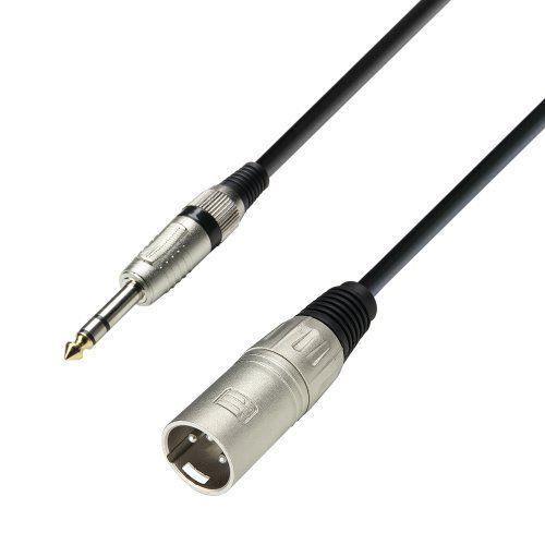 Ah Cables Câble microphone série 3 Star XLR mâle vers jack stéréo 6,3 mm, 6 m