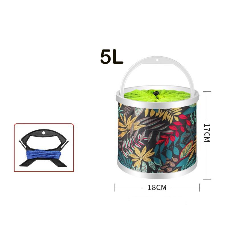 1pcs Hard Bottom Folding Fishing Bucket Outdoor Water Collection Water Bag Multi-Functional Outdoor Fish Protections Bucket