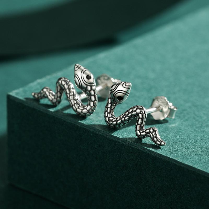 MODIAN Vintage Charm Muster Schlange Ohrstecker 925 Sterling Silber Punk Hypoallergen Ohrstecker Für Frauen Party Schmuck