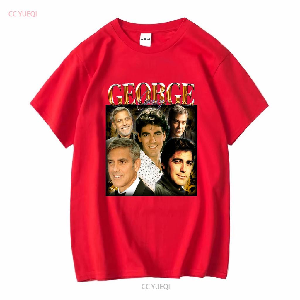 GEORGE CLOONEY T-SHIRT Vintage T-Shirt Anni '90 Retro Merch Omaggio Fan manica lunga o corta vintage Lavato grafica Unisex Versatile