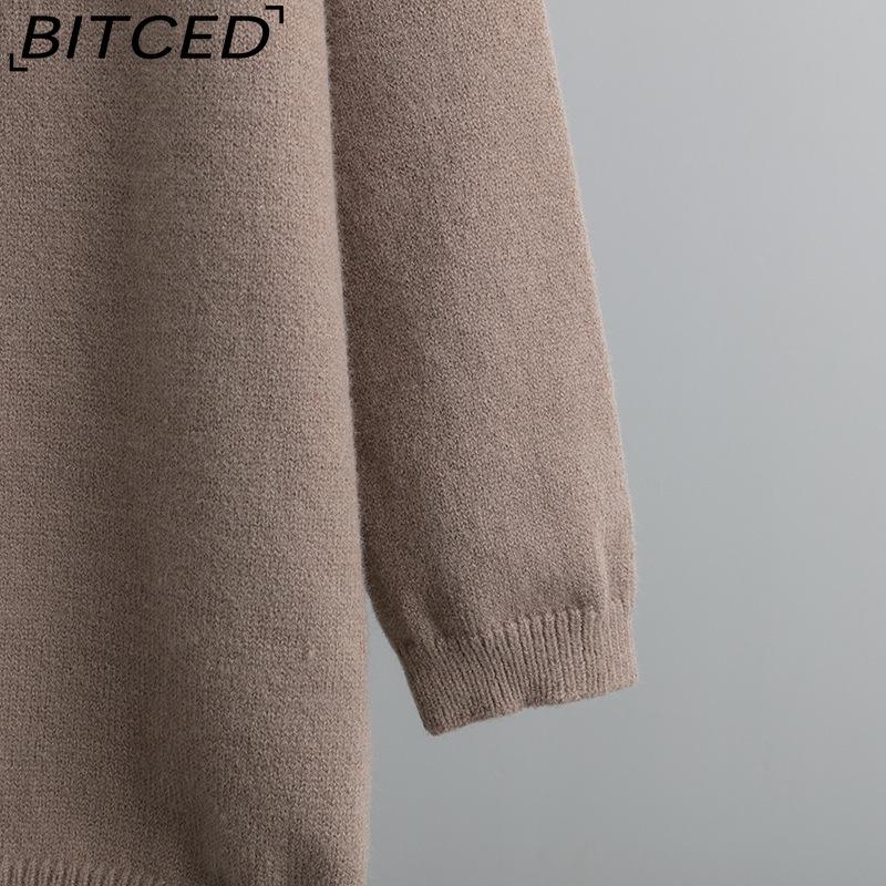 Autumn and Winter Large-sized High-neck Set, Fashionable, Gentle and Laid-back Style Sweater Two-piece Set, Solid Color Knitted