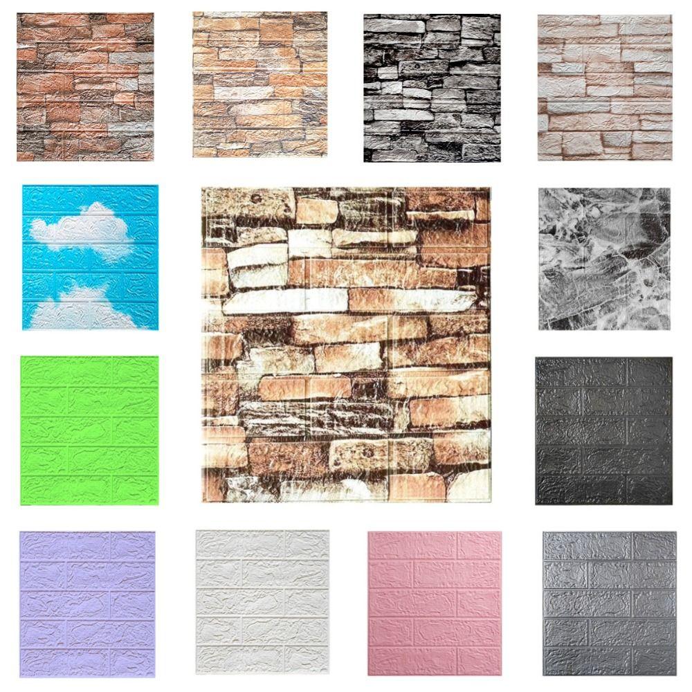 DIY 3D Imitation Brick Wall Stickers Peel and Stick Background Wallpaper  Wallboard Renovation