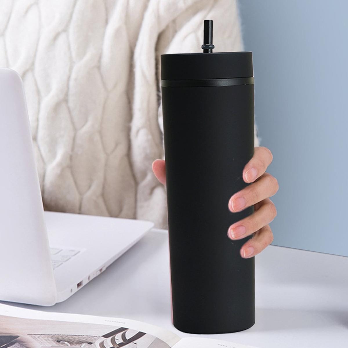 

1 шт. - стакан-трубочка с крышкой, посуда для напитков, бутылка для фруктового сока, двойной стенки, пластиковые стаканы, подарок для праздничной вечеринки 401-500ml чёрный