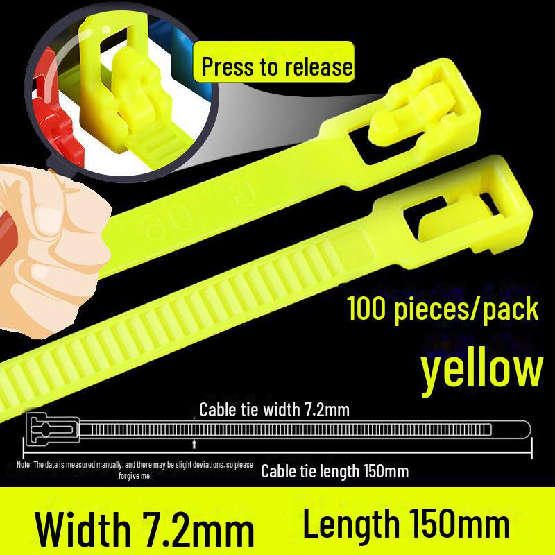 Reusable Nylon Cable Tie with Square Head, Black & White