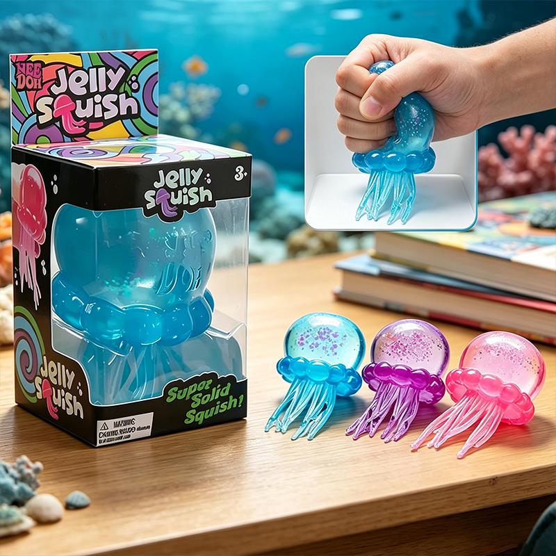 Topmix Needoh Jellyfish Squishy Lovely Shape Squeeze Sensory Toy Stress Relief Anti Anxiety Focus Calming Toy For Adhd And Autism