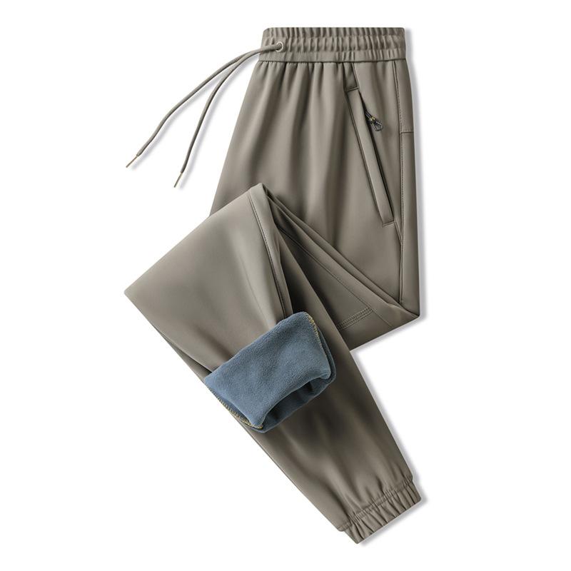 Winter Trousers for Men Fleece-Lined, Thickened, Loose-Fit Windproof, Waterproof, Warm Casual Sports Trousers