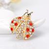 Vintage Fashionable Ladybug Shape Rhinestone Mosaic Breastpin Women Elegant Jewellery Refined Brooches