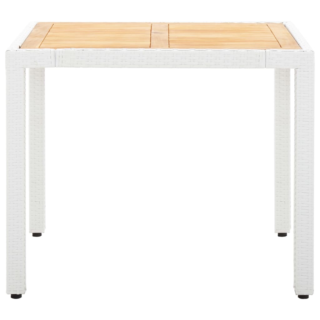 5 Piece Garden Dining Set White Poly Rattan