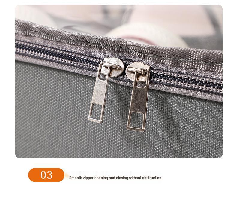 Foldable Fabric Organizer Box with Lid: Multifunctional, Divided Compartments for Underwear, Panties, Shoes, or Sundries.