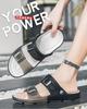 Men's cool slippers summer wear large size breathable outdoor sandals men's beach shoes fashion casual