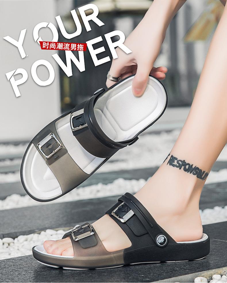Men's cool slippers summer wear large size breathable outdoor sandals men's beach shoes fashion casual