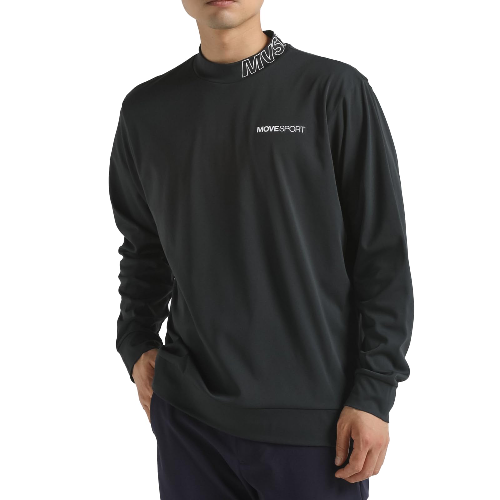 

Спортивная футболка с высоким воротником и длинным рукавом Move ST4FLTZ2MB_BK00_L на флисовой подкладке чёрный