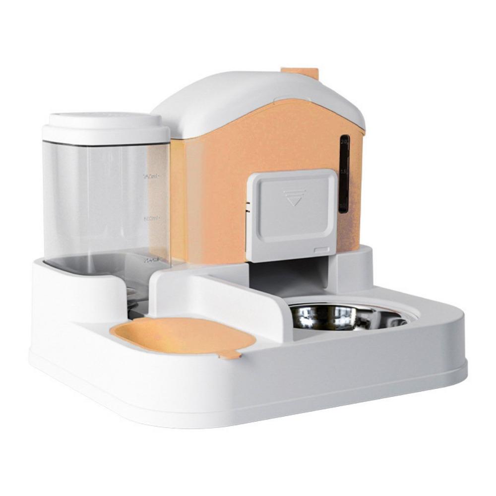 

Large Capacity Automatic Cat Water Feeder 2-In-1 Dog Double Bowl Cute Pet Food Dispenser Home Use