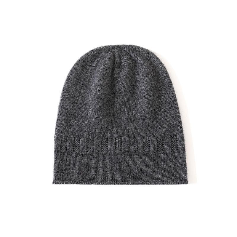

Cashmere Autumn and Winter New Unisex Solid Color Thick Warm Fashion Curled Hollow Knitted Casual Hat One Size